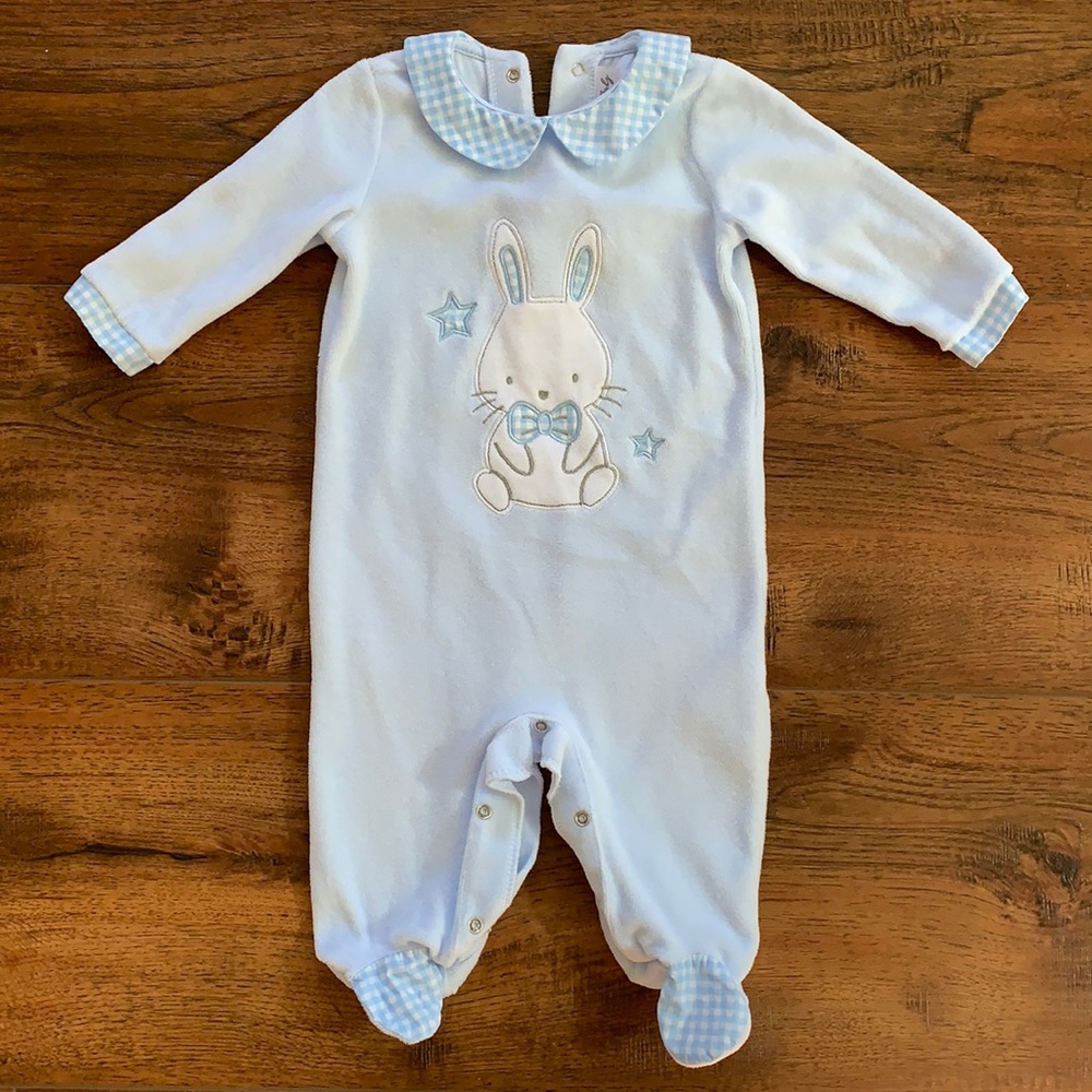 Rock a Bye Baby Blue Bunny Terry Bodysuit